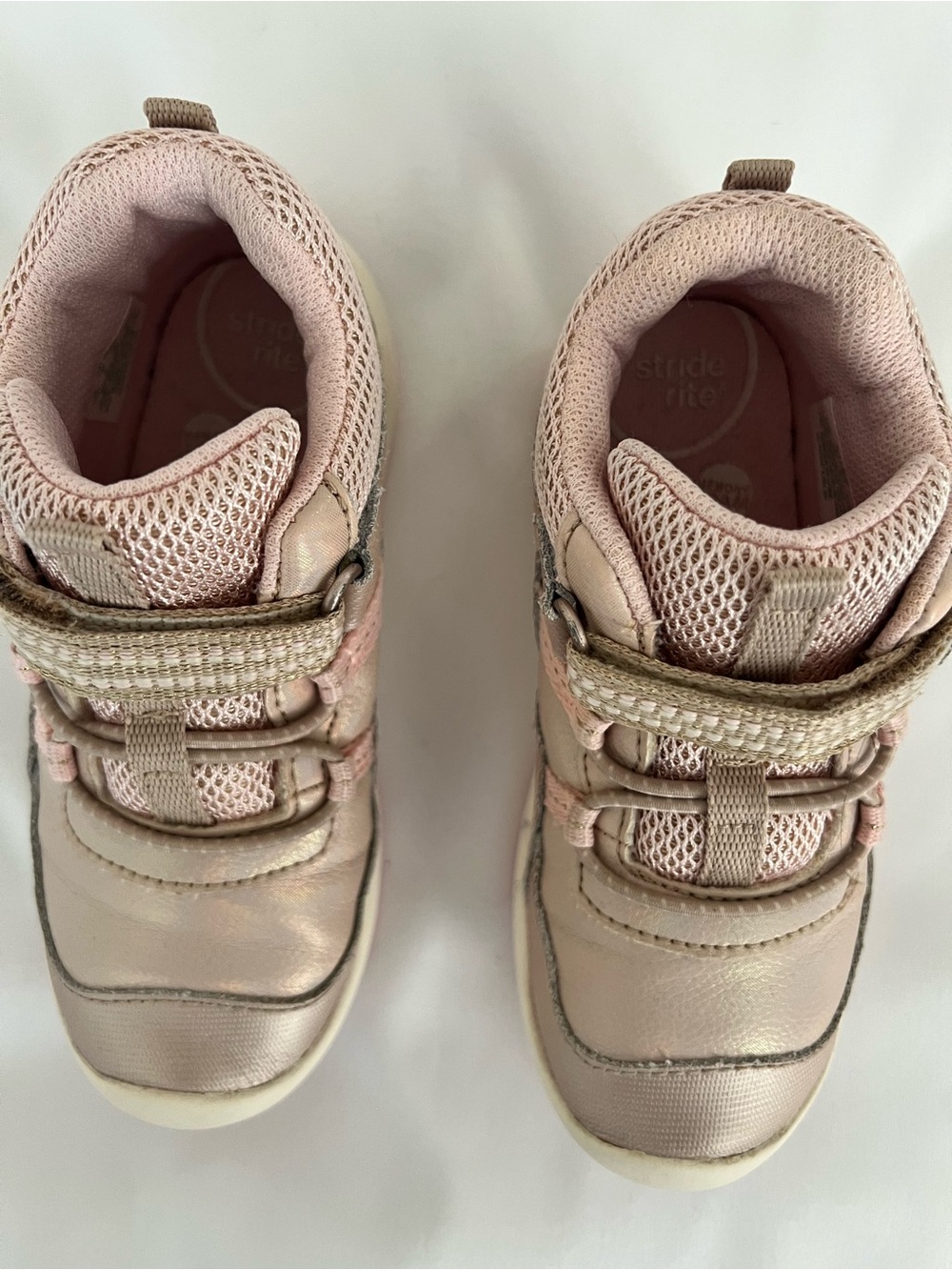 Stride Rite Toddler Sneakers in Light Pink and Metallic Rose